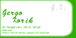 gergo korik business card